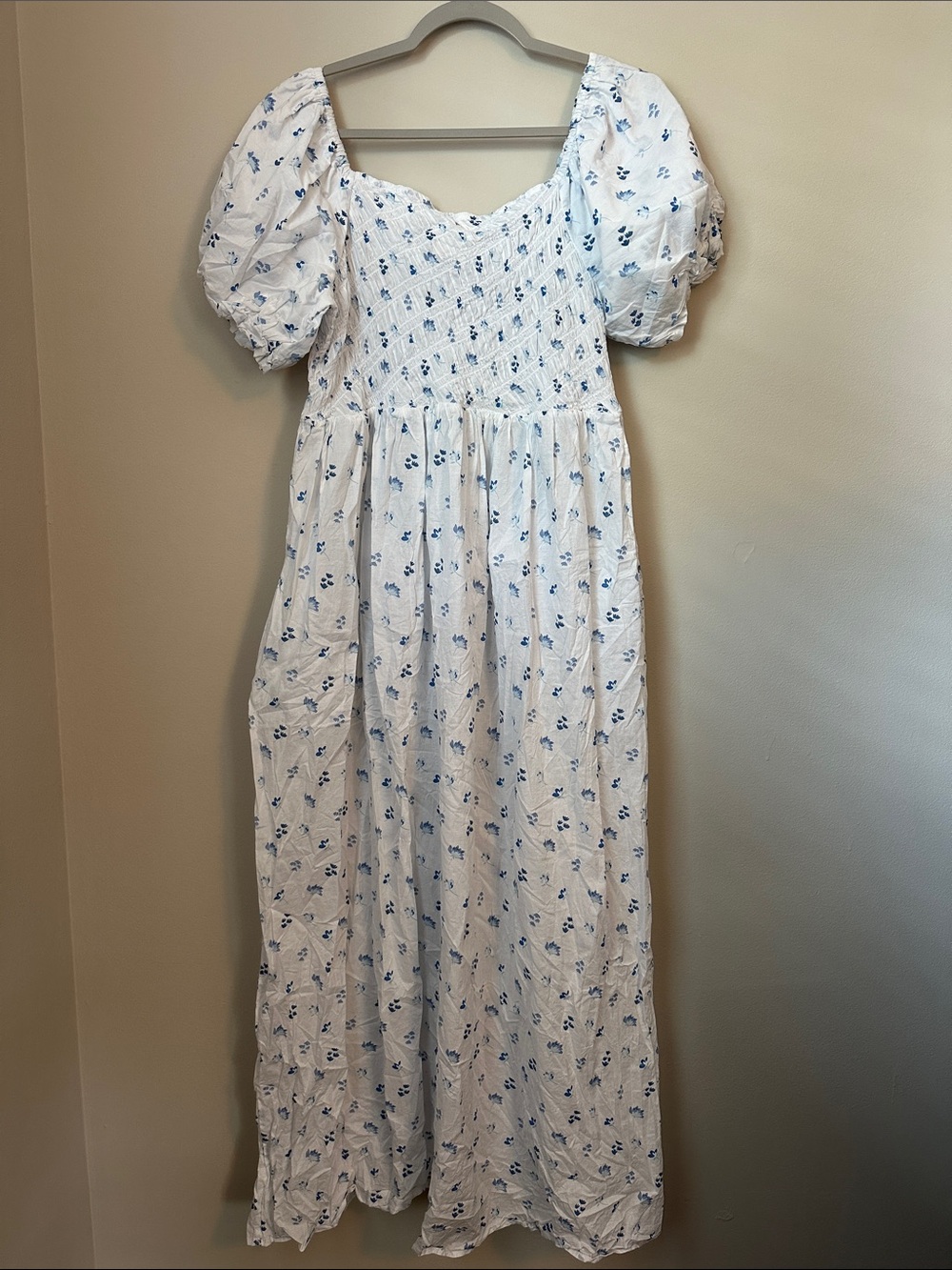 Simply Southern White Dress with Blue Floral Detail